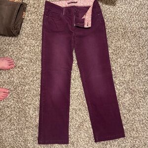 2 for one! Size 8 Plum Purple Corduroy Pants Organic Cotton Regular Inseam